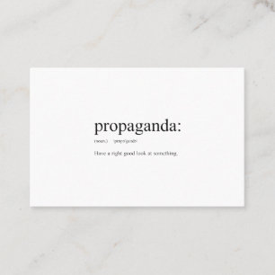 Funny Word Definitions: Propaganda Visitekaartje