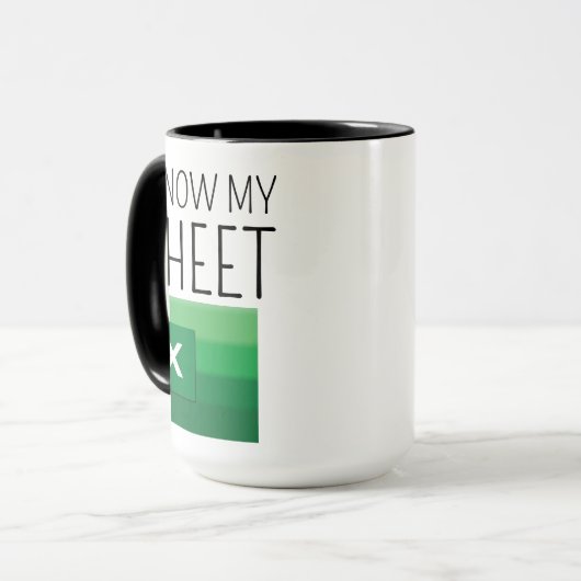Funny Work Colleague Spreadsheet Gift Coffee Mug,  Mok (Voorkant links)
