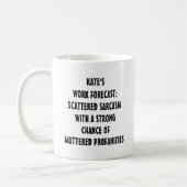 Funny Work Forecast Mug | Editable Text (Gauche)