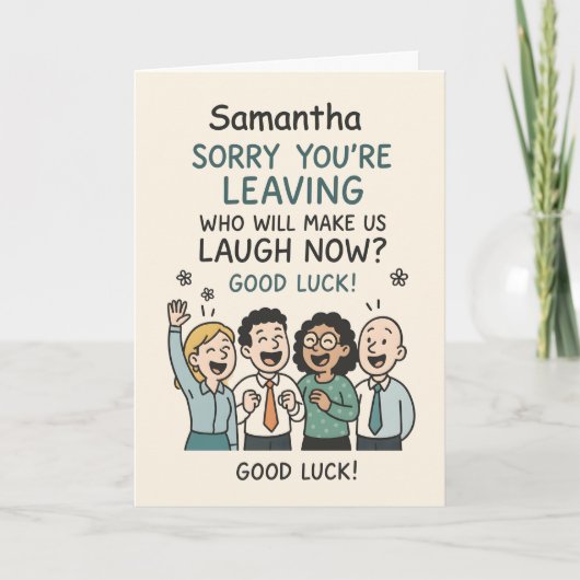 Funny Work Friend Goodbye Colleague Leaving Kaart (Voorkant)