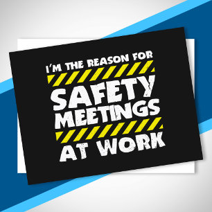 Funny Work Meme - Safety Meetings Funny Co-Worker Briefkaart