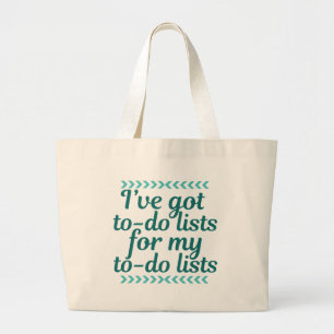 Funny Workaholic om lijst te doen Grote Tote Bag