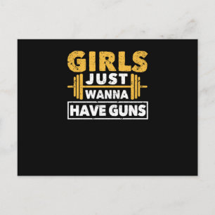 Funny Workout Girl Gym Athlete Girls wil gewoon Briefkaart