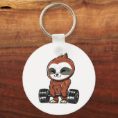 Funny Workout Gym Sloth Fitness Bodybuilding Sleutelhanger (Voorkant)