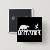 Funny Workout Motivation - Beer Chasing Jogger Vierkante Button 5,1 Cm (Voorkant /achterkant)