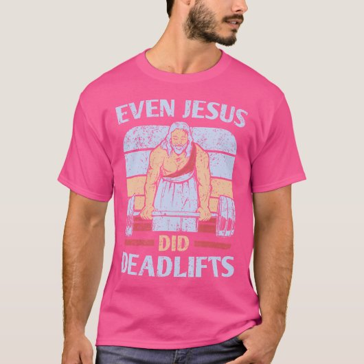Funny Workout Shirt Men Weightlifting Jesus Christ (Voorkant)