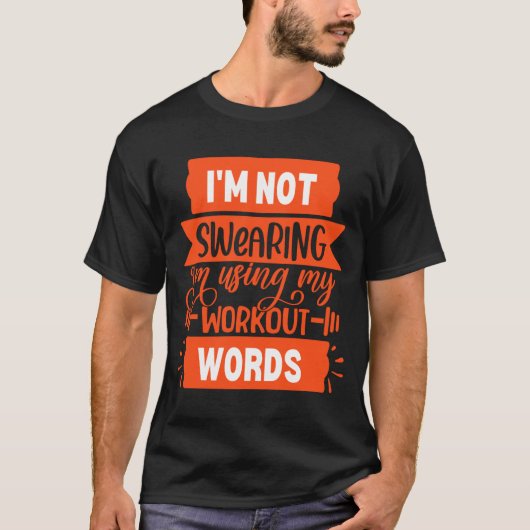 Funny Workout Words Orange Gym T-shirt (Voorkant)