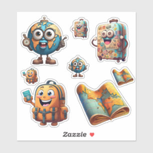 Funny World Travel Sticker Set - Eigenzinnig Werel