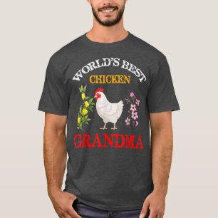 Funny World's Best Chicken Grandma Floral moeder T-shirt