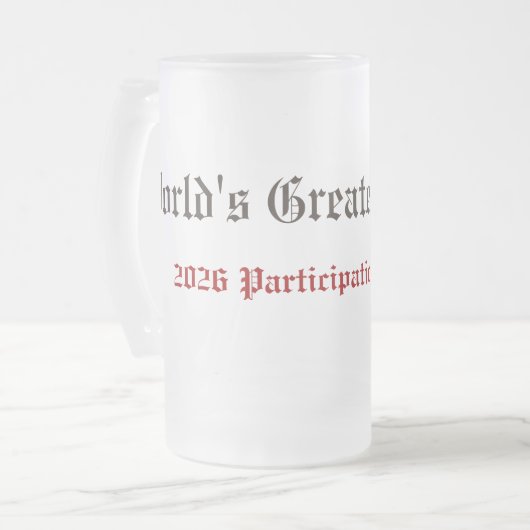 Funny World's Greatest Father Participation Award  Matglas Bierpul (Voorkant links)