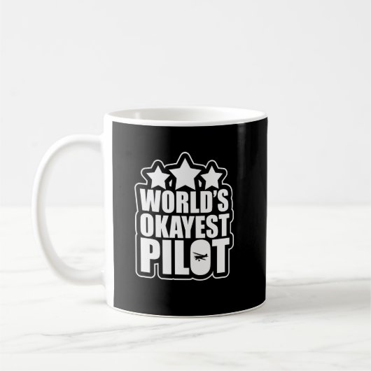 Funny World's Okayest Pilot Airplane Koffiemok (Links)