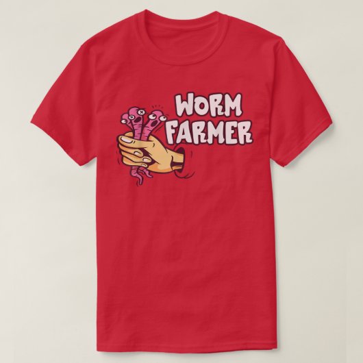 Funny Worm Farmer Hand Catch Worm Compostering Gar T-shirt (Design voorkant)