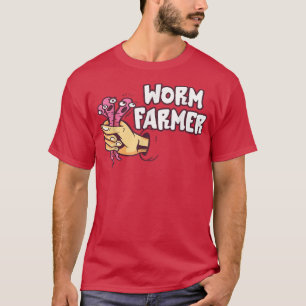 Funny Worm Farmer Hand Catch Worm Compostering Gar T-shirt