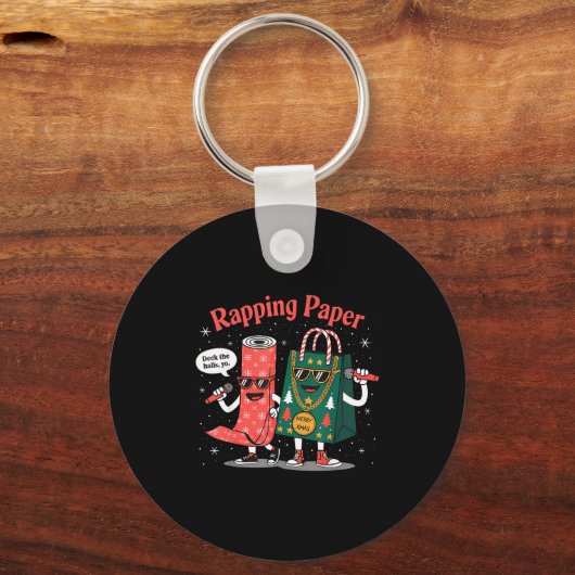 Funny Wrapng Rapng Paper Wrap Music Rap Pj Sleutelhanger (Voorkant)