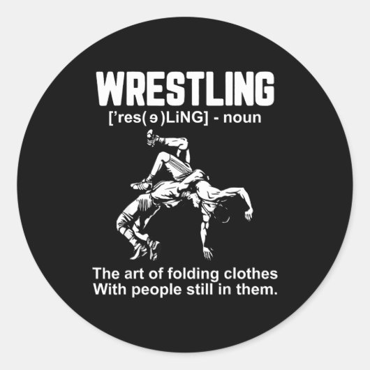 Funny Wrestling Definition The Art Of Folding Clot Ronde Sticker (Voorkant)