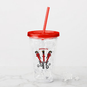Funny wright Monster tools humor cartoon Acryl Drinkbeker