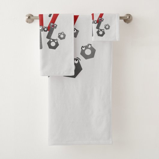 Funny wright Monster tools humor cartoon Bad Handdoek (Insitu)