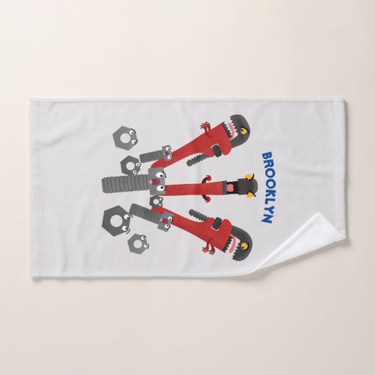 Funny wright Monster tools humor cartoon Bad Handdoek (Handdoek)