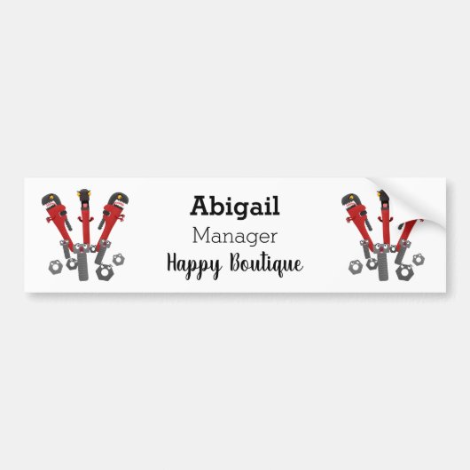 Funny wright Monster tools humor cartoon Bumpersticker (Voorkant)