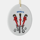 Funny wright Monster tools humor cartoon Keramisch Ornament (Rechts)