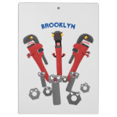 Funny wright Monster tools humor cartoon Klembord (Achterkant)