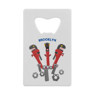 Funny wright Monster tools humor cartoon Kredietkaart Flessenopener