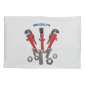 Funny wright Monster tools humor cartoon Kussensloop (Achterkant)