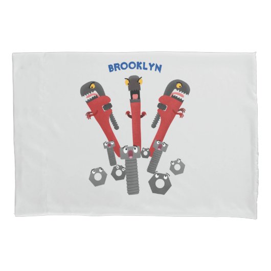 Funny wright Monster tools humor cartoon Kussensloop (Voorkant)