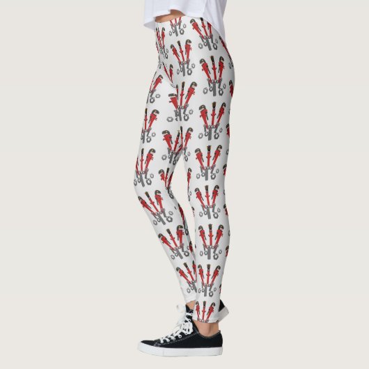 Funny wright Monster tools humor cartoon Leggings (Links)