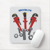 Funny wright Monster tools humor cartoon Muismat (Met muis)