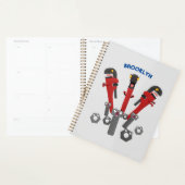 Funny wright Monster tools humor cartoon Planner (Display)