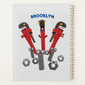 Funny wright Monster tools humor cartoon Planner (Achterkant)