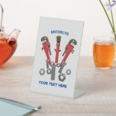 Funny wright Monster tools humor cartoon Reclamebord Met Voetstuk (Insitu)