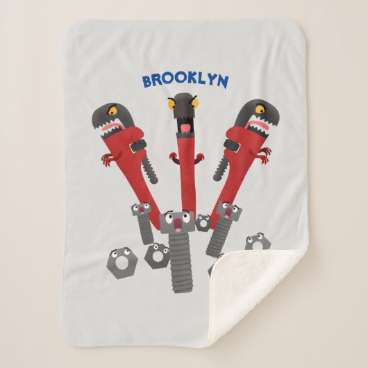 Funny wright Monster tools humor cartoon Sherpa Deken (Voorkant)