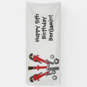 Funny wright Monster tools humor cartoon Spandoek (Verticaal)