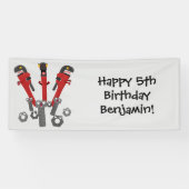 Funny wright Monster tools humor cartoon Spandoek (Horizontaal)