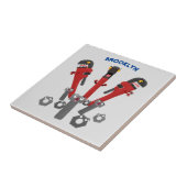 Funny wright Monster tools humor cartoon Tegeltje (Zijkant)