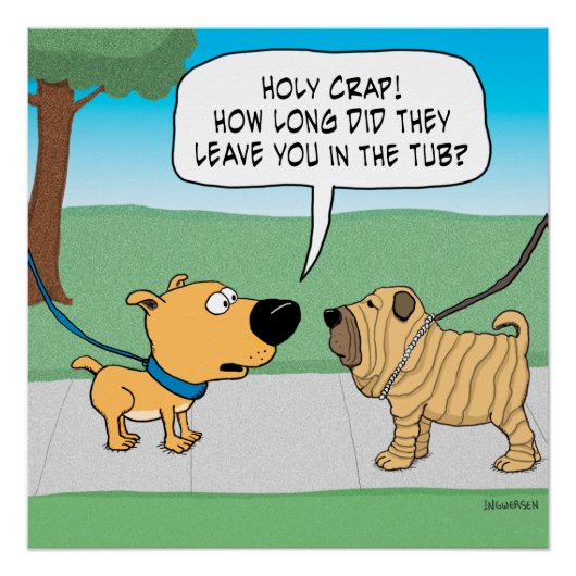 Funny Wrinkly Shar-Pei Dog Poster Perfect Poster (Voorkant)