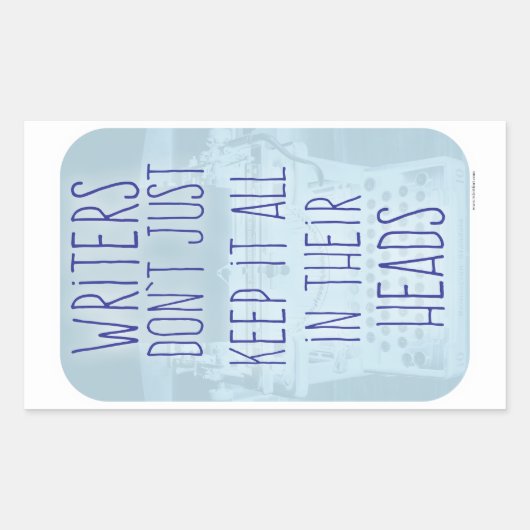 Funny Writer Head Slogan Rechthoekige Sticker (Voorkant)