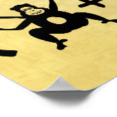 Funny Writer Monkey Typewriter-vergelijking Poster (Hoek)