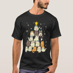 Funny Xmas cadeau voor Kind, volwassen kerstkat T-shirt