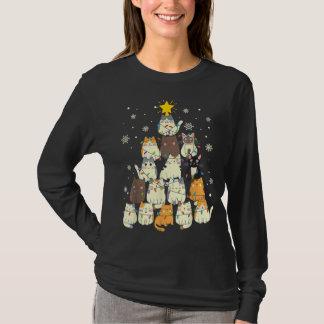 Funny Xmas cadeau voor Kind, volwassen kerstkat T-shirt