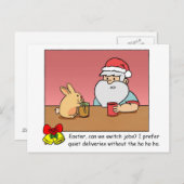 Funny X'mas Carte postale : Père Noël changer de t (Devant / Derrière)