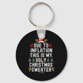 Funny Xmas Due To Inflation Ugly Christmas Sweater Sleutelhanger (Voorkant)
