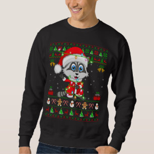 Funny Xmas licht lustig Sweater Style Santa Raccoo