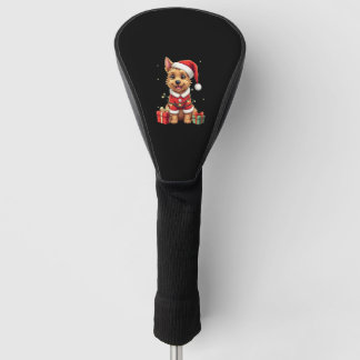 Funny Xmas Lighting Santa Border Terrier Dog Chris Golfheadcover