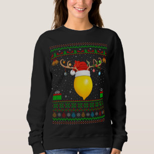 Funny Xmas Lighting Santa Hat Ugly Lemon Fruit Chr Trui