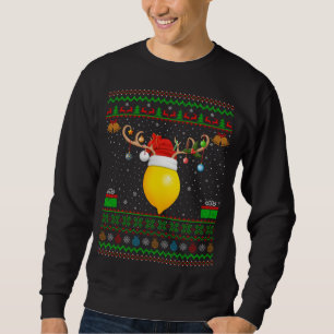Funny Xmas Lighting Santa Hat Ugly Lemon Fruit Chr Trui