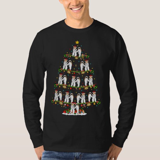 Funny Xmas Lighting Santa Wire Fox Terrier Christm T-shirt (Voorkant)