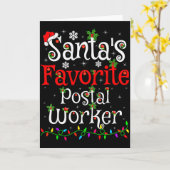 Funny Xmas Lighting Santa's Favorite Stal Worker C Kaart (Gele Bloem)